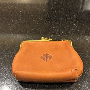 Vintage Princess Gardner Leather Coin Purse with Gold Trim